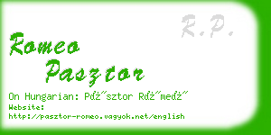 romeo pasztor business card